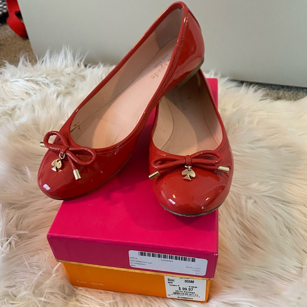 Kate Spade Red Willa Flat